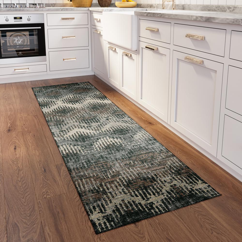 Bravado Shadow Transitional Chevron 2'3" x 7'6" Runner Rug Shadow ABV39. Picture 1