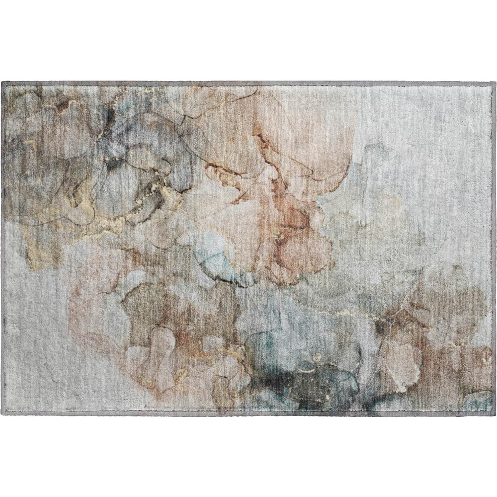 Luxury Washable Odyssey OY12 Tan 1'8" x 2'6" Rug. Picture 1