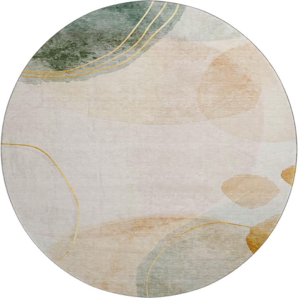 Luxury Washable Odyssey OY16 Beige 8' x 8' Rug. Picture 1