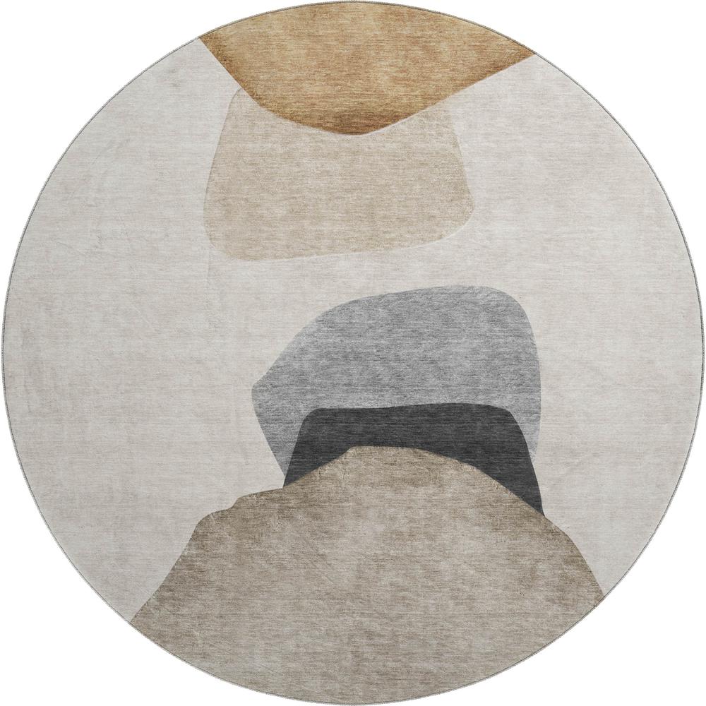 Luxury Washable Odyssey OY17 Taupe 8' x 8' Rug. Picture 1