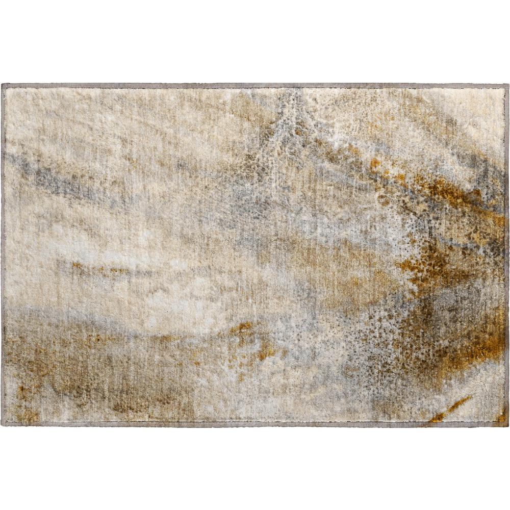 Luxury Washable Odyssey OY5 Taupe 1'8" x 2'6" Rug. Picture 1