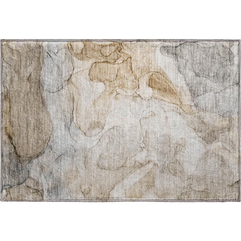 Luxury Washable Odyssey OY8 Brown 1'8" x 2'6" Rug. Picture 1