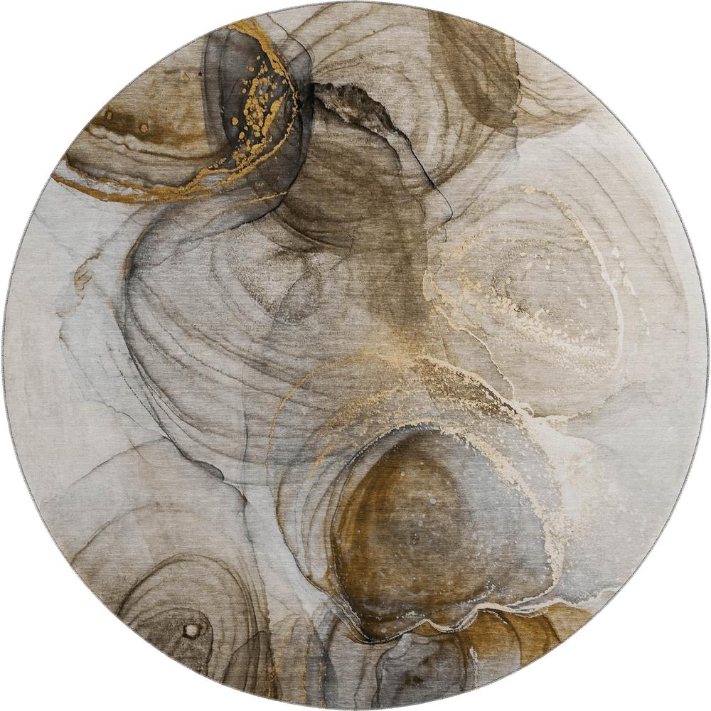 Luxury Washable Odyssey OY9 Beige 8' x 8' Rug. Picture 1
