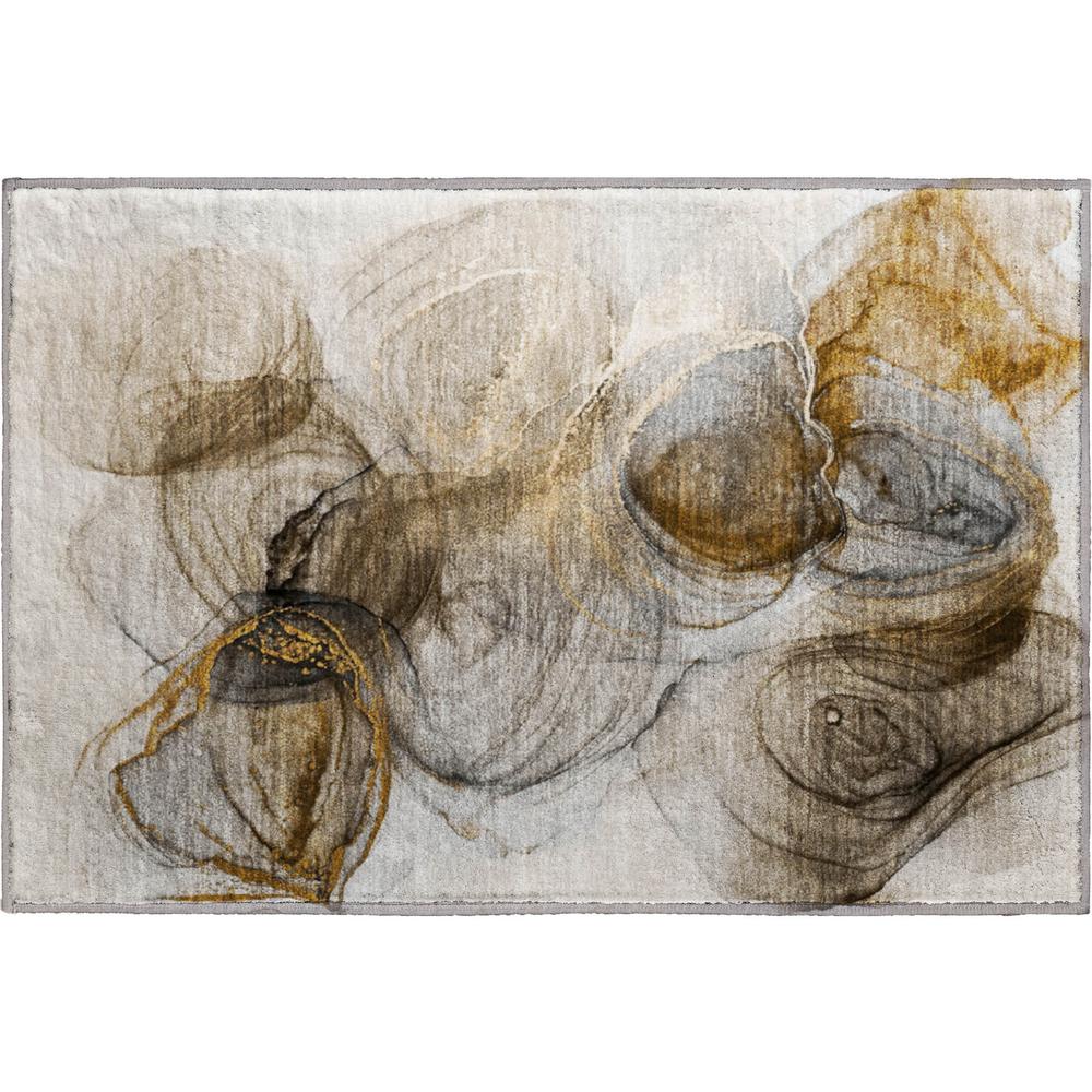 Luxury Washable Odyssey OY9 Beige 1'8" x 2'6" Rug. Picture 1