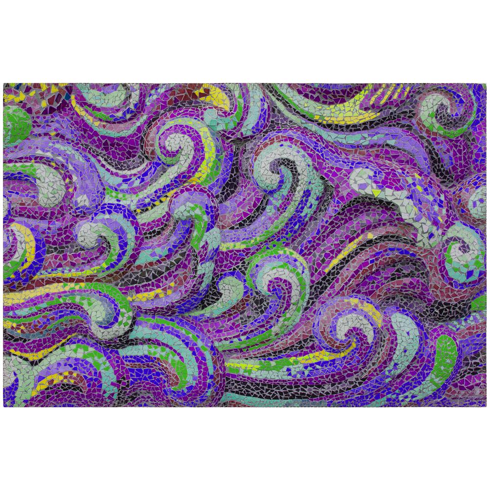 Indoor/Outdoor Surfside ASR44 Purple Washable 1'8" x 2'6" Rug. Picture 1