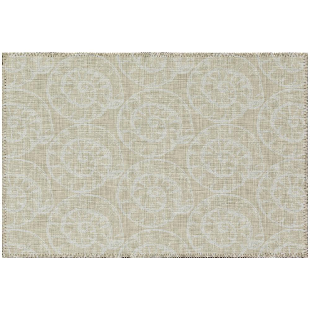 Indoor/Outdoor Surfside ASR41 Beige Washable 1'8" x 2'6" Rug. Picture 1