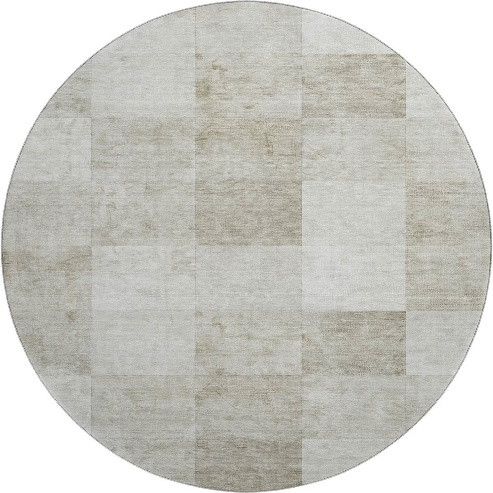 Machine Washable Indoor/Outdoor Pacifica Beige 8' x 8' Round Rug. Picture 1