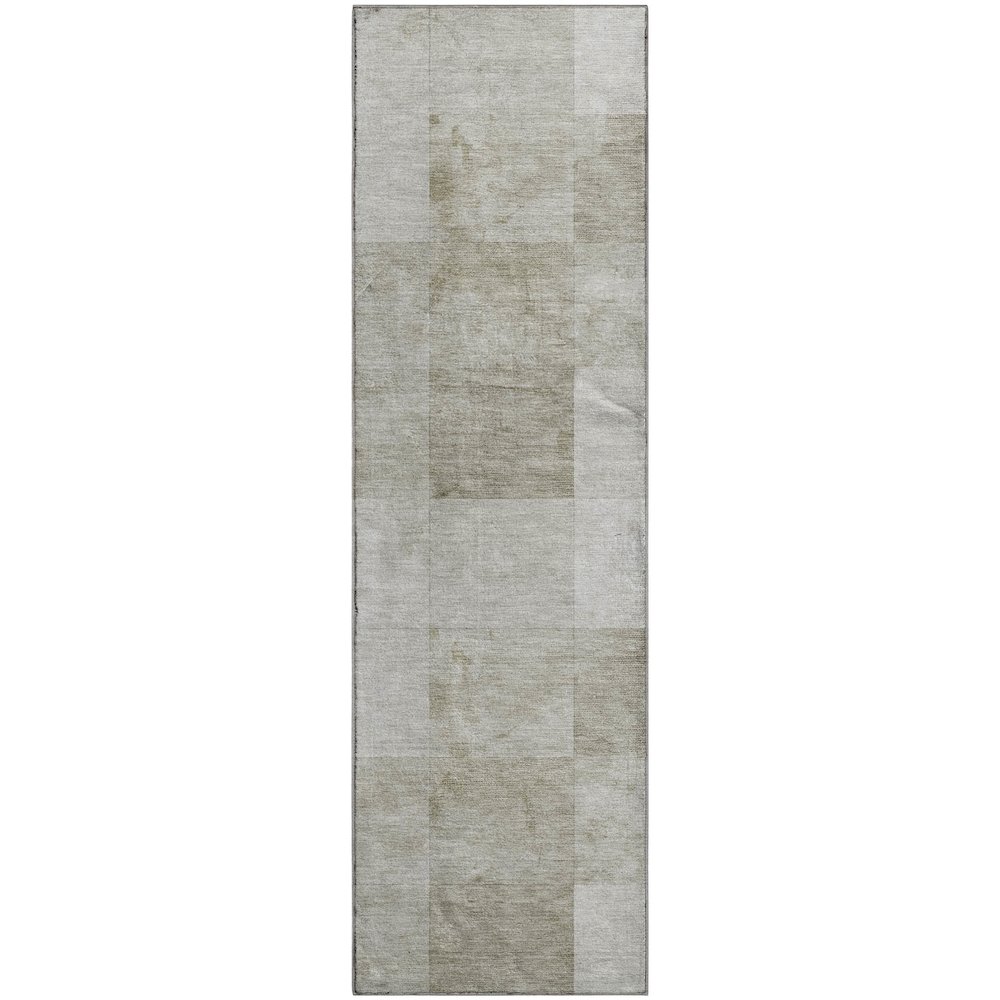 Machine Washable Indoor/Outdoor Pacifica Beige 2'3" x 7'6" Runner Rug. Picture 1