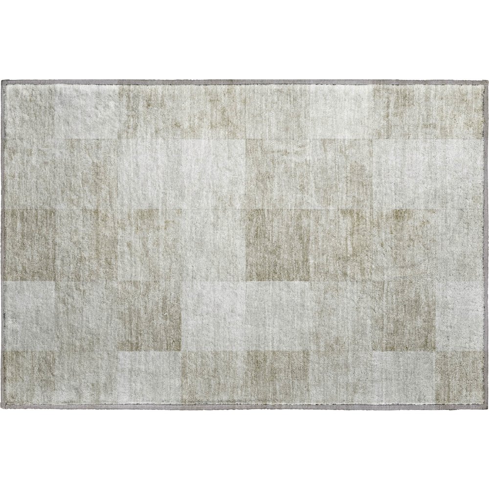 Machine Washable Indoor/Outdoor Pacifica Beige 1'8" x 2'6" Rug. Picture 1