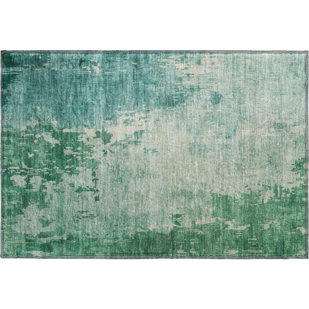 Machine Washable Indoor/Outdoor Pacifica Emerald 1'8" x 2'6" Rug. Picture 1