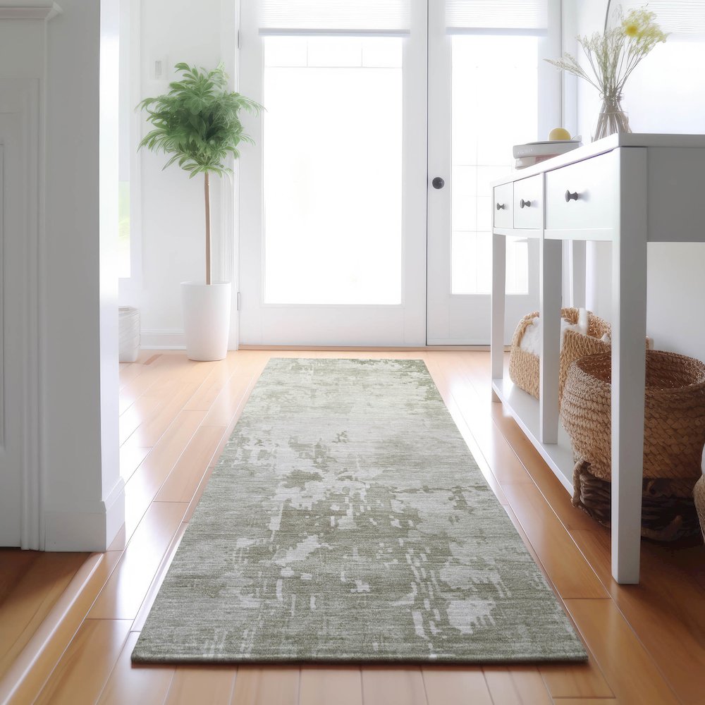 Machine Washable Indoor/Outdoor Pacifica Linen 2'3" x 7'6" Runner Rug. Picture 5