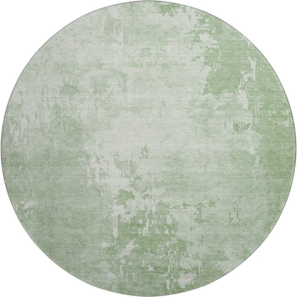 Machine Washable Indoor/Outdoor Pacifica Mint 8' x 8' Round Rug. Picture 1