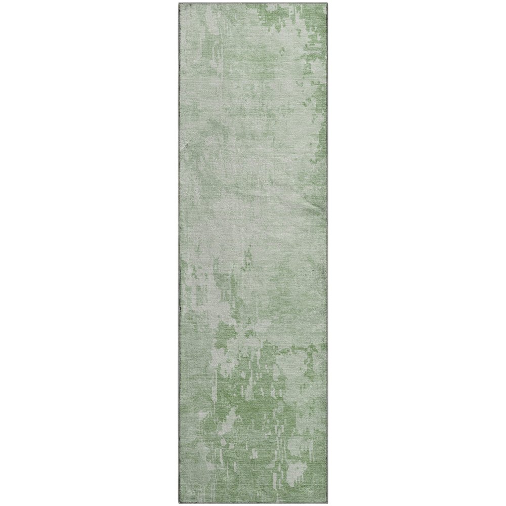 Machine Washable Indoor/Outdoor Pacifica Mint 2'3" x 7'6" Runner Rug. Picture 1