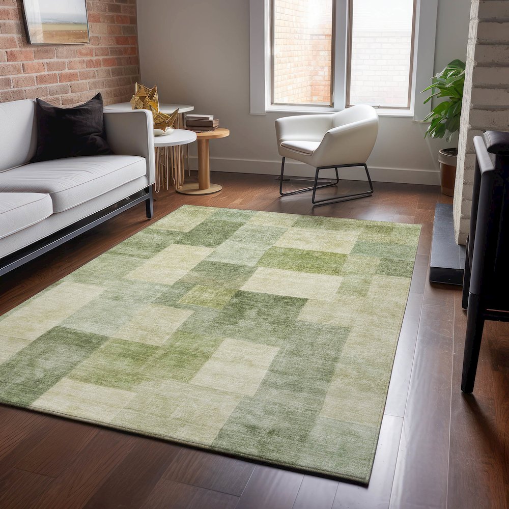 Machine Washable Indoor/Outdoor Pacifica Aloe 2'6" x 3'10" Rug. Picture 5