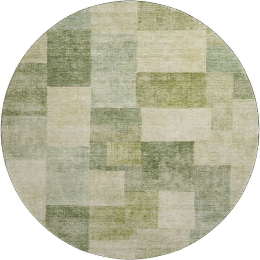 Machine Washable Indoor/Outdoor Pacifica Aloe 8' x 8' Round Rug. Picture 1