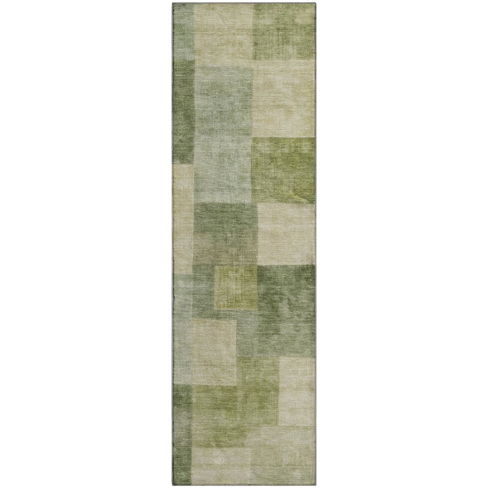 Machine Washable Indoor/Outdoor Pacifica Aloe 2'3" x 7'6" Runner Rug. Picture 1