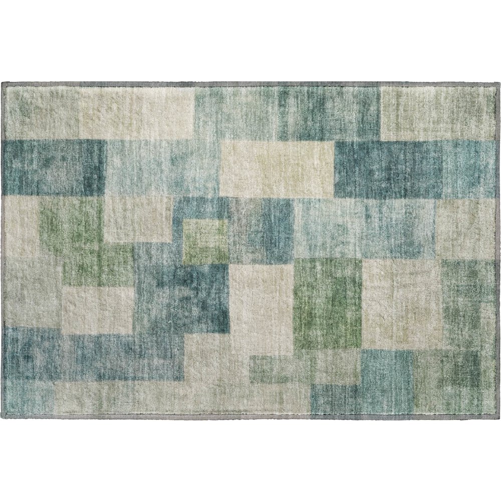 Machine Washable Indoor/Outdoor Pacifica Seafoam 1'8" x 2'6" Rug. Picture 1