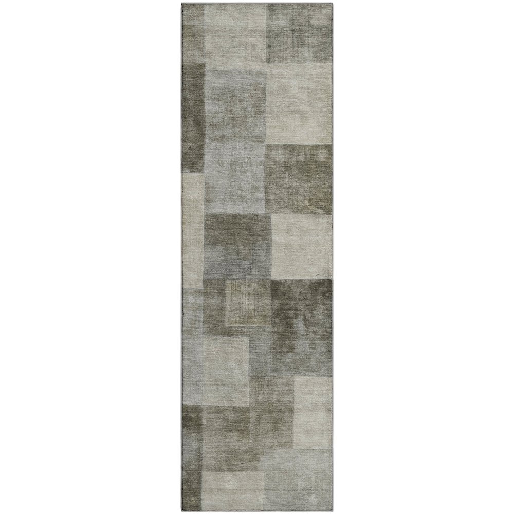 Machine Washable Indoor/Outdoor Pacifica Taupe 2'3" x 7'6" Runner Rug. Picture 1