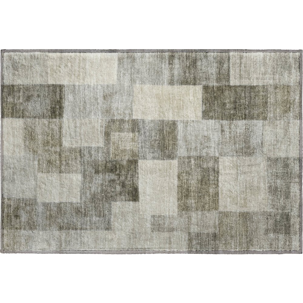 Machine Washable Indoor/Outdoor Pacifica Taupe 1'8" x 2'6" Rug. Picture 1