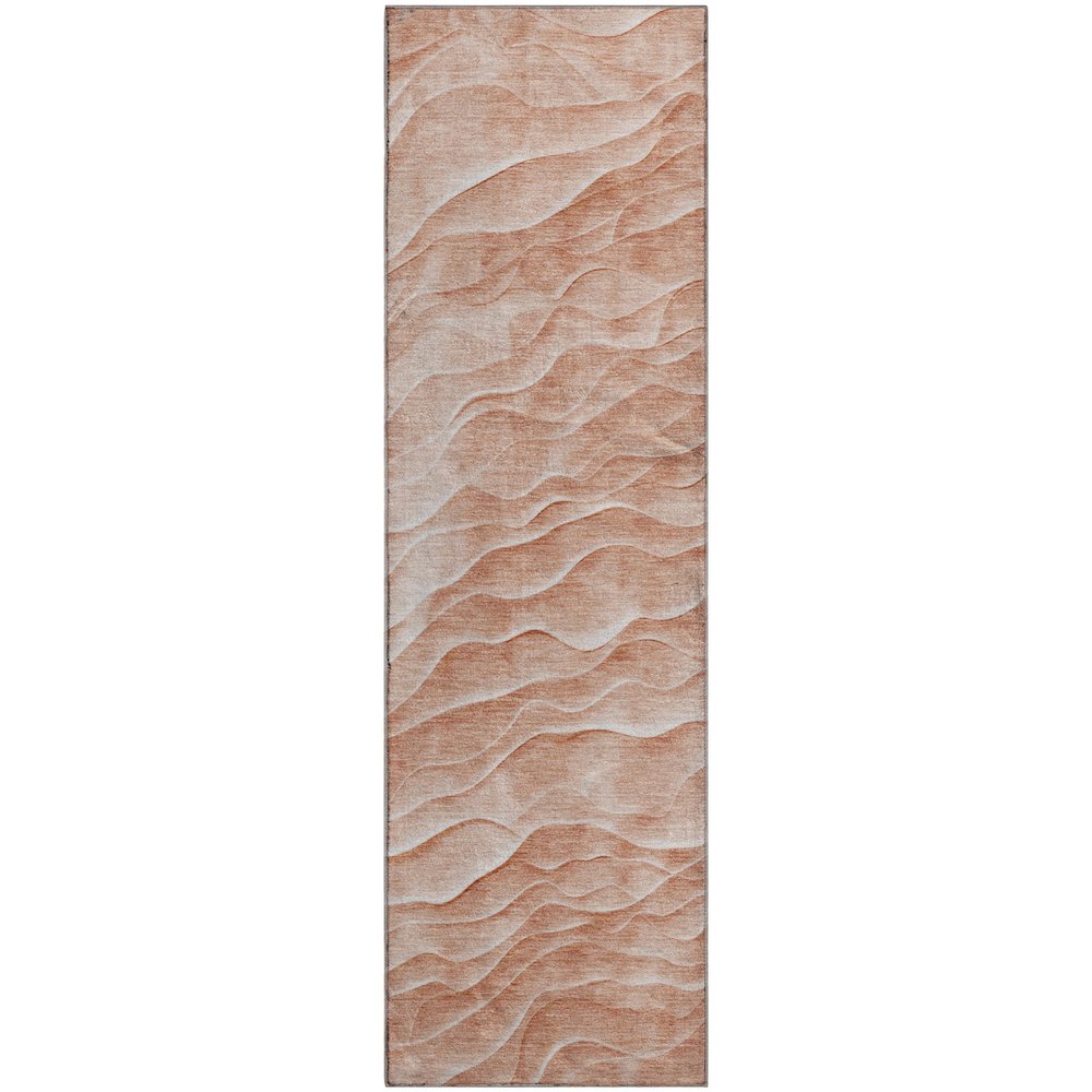 Machine Washable Indoor/Outdoor Pacifica Coral 2'3" x 7'6" Runner Rug. Picture 1