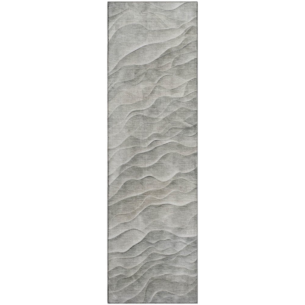 Machine Washable Indoor/Outdoor Pacifica Taupe 2'3" x 7'6" Runner Rug. Picture 1