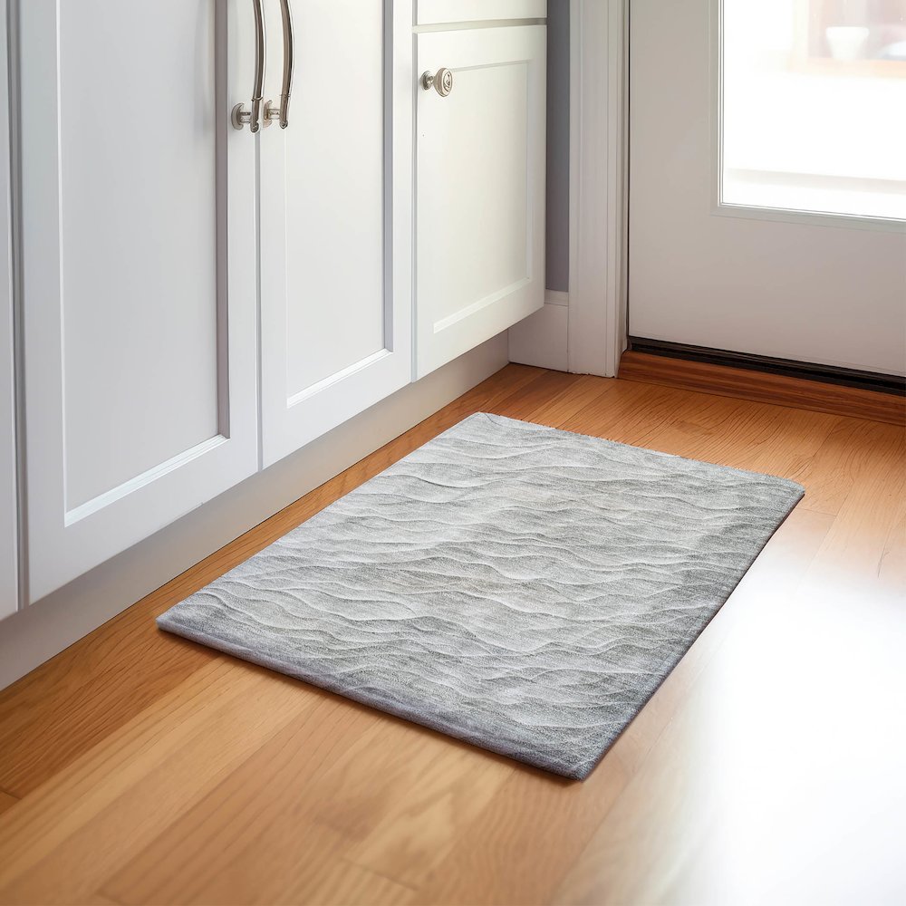 Machine Washable Indoor/Outdoor Pacifica Taupe 1'8" x 2'6" Rug. Picture 5