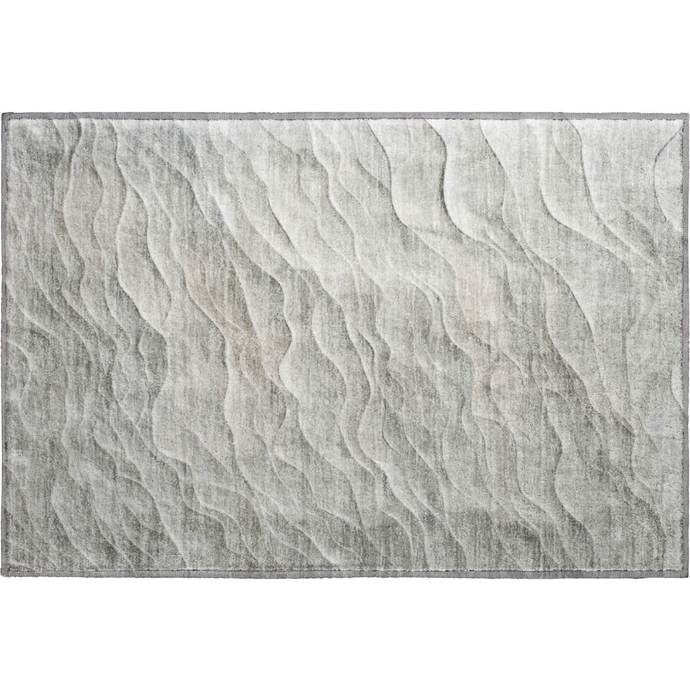 Machine Washable Indoor/Outdoor Pacifica Taupe 1'8" x 2'6" Rug. Picture 1