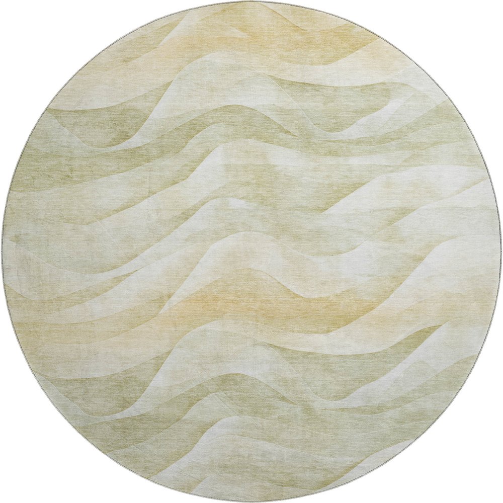 Machine Washable Indoor/Outdoor Pacifica Aloe 8' x 8' Round Rug. Picture 1