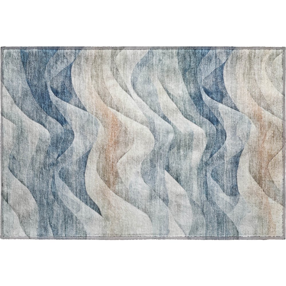 Machine Washable Indoor/Outdoor Pacifica Blue 1'8" x 2'6" Rug. Picture 1