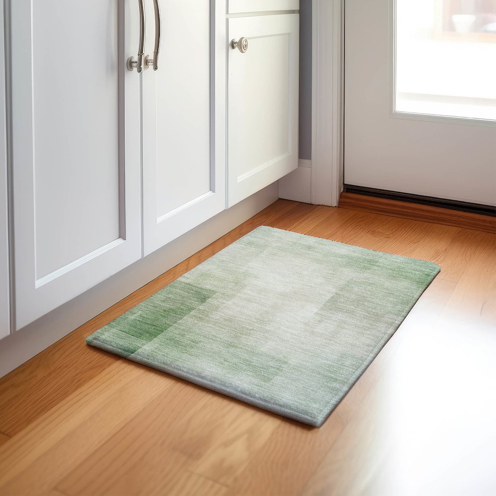 Machine Washable Indoor/Outdoor Pacifica Aloe 1'8" x 2'6" Rug. Picture 5