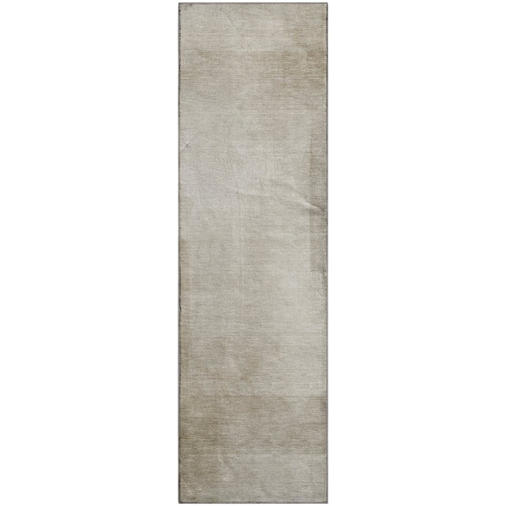 Machine Washable Indoor/Outdoor Pacifica Khaki 2'3" x 7'6" Runner Rug. Picture 1