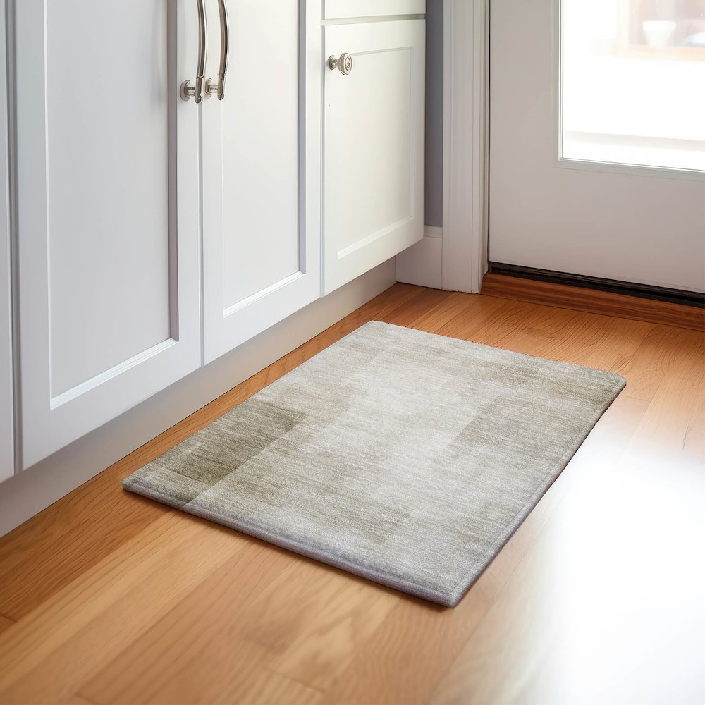 Machine Washable Indoor/Outdoor Pacifica Khaki 1'8" x 2'6" Rug. Picture 5
