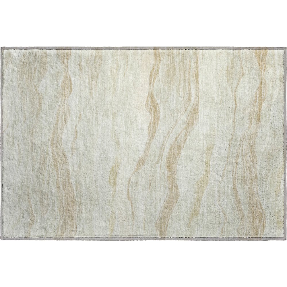 Machine Washable Indoor/Outdoor Pacifica Beige 1'8" x 2'6" Rug. Picture 1