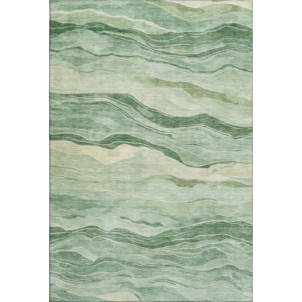 Machine Washable Indoor/Outdoor Pacifica Green 2'6" x 3'10" Rug. Picture 1