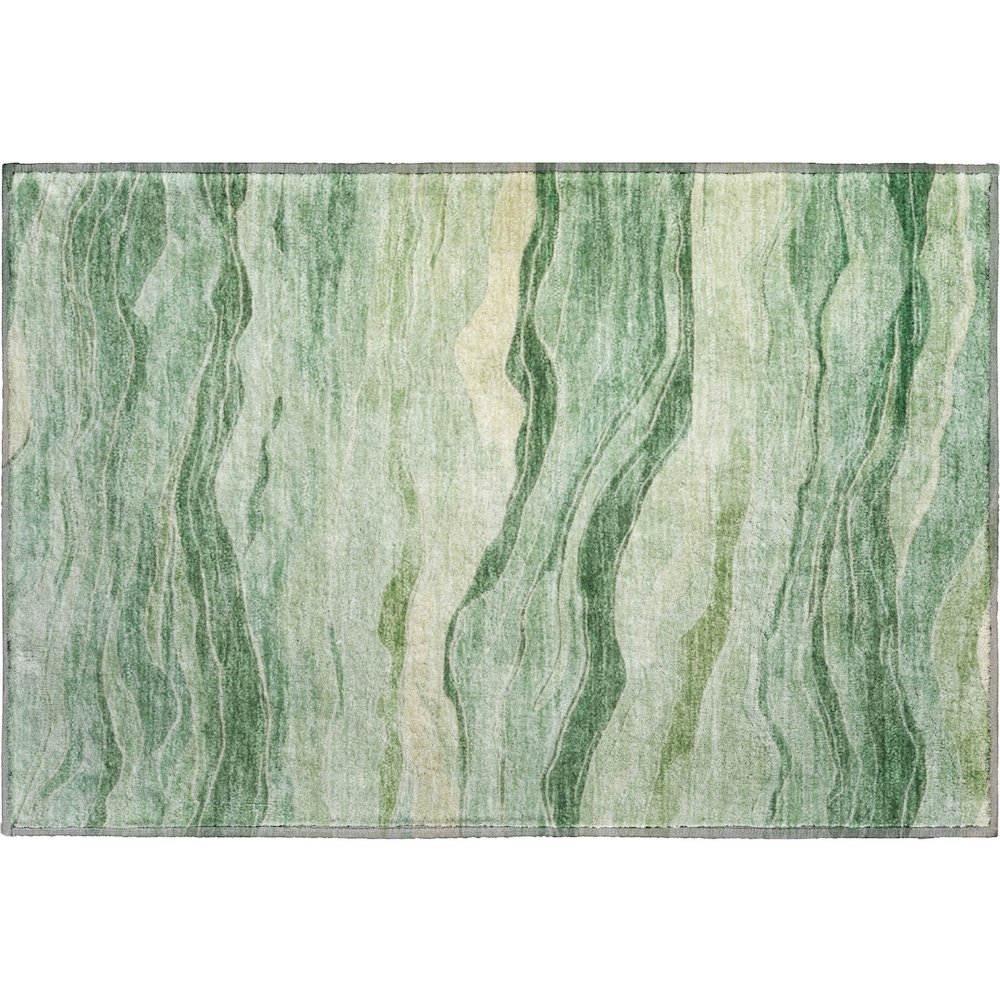 Machine Washable Indoor/Outdoor Pacifica Green 1'8" x 2'6" Rug. Picture 1