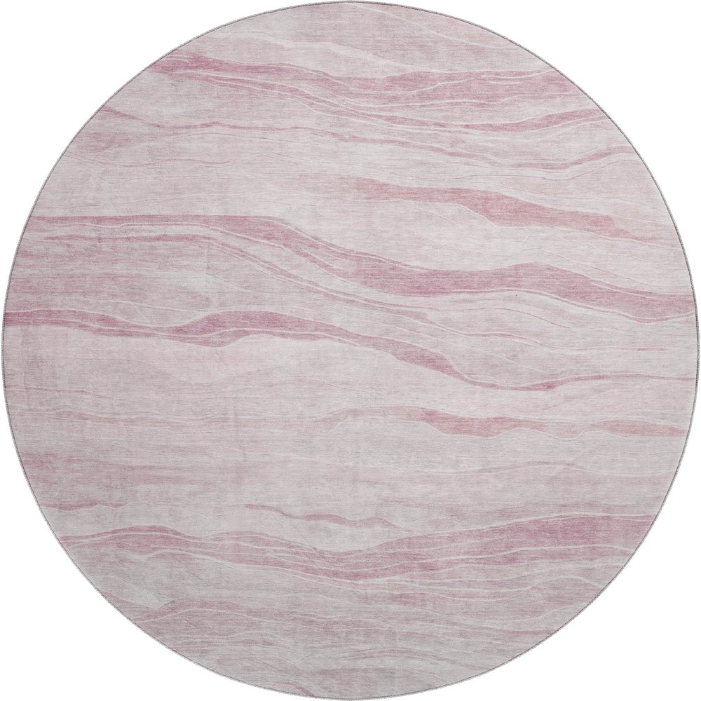 Machine Washable Indoor/Outdoor Pacifica Pink 8' x 8' Round Rug. Picture 1
