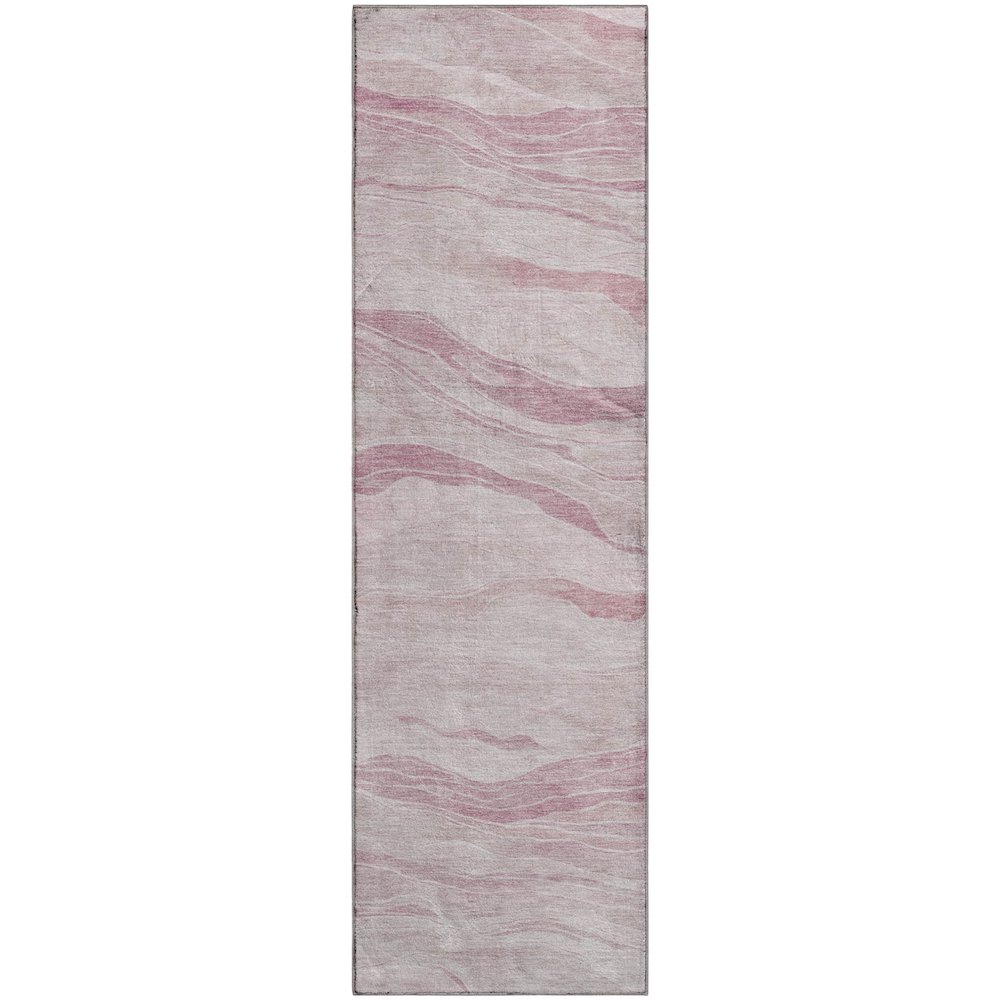 Machine Washable Indoor/Outdoor Pacifica Pink 2'3" x 7'6" Runner Rug. Picture 1