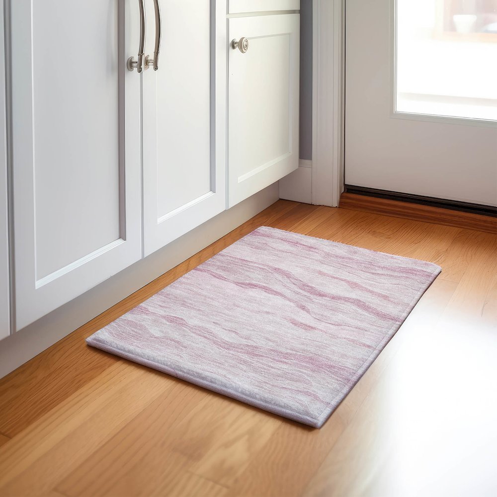 Machine Washable Indoor/Outdoor Pacifica Pink 1'8" x 2'6" Rug. Picture 5