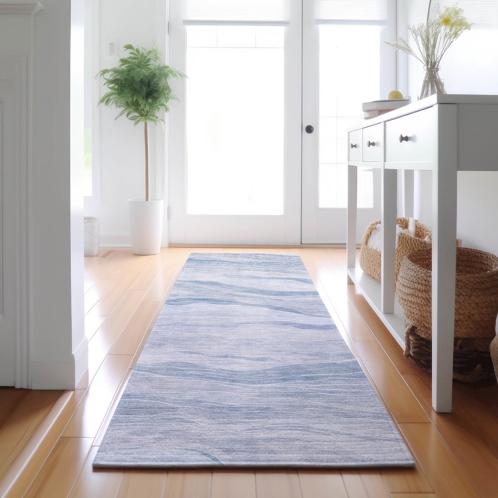 Machine Washable Indoor/Outdoor Pacifica Sky 2'3" x 7'6" Runner Rug. Picture 5