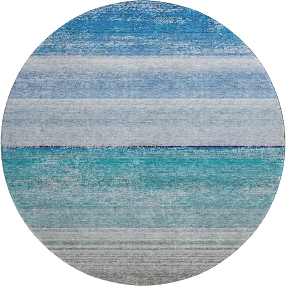 Machine Washable Indoor/Outdoor Pacifica Sky 8' x 8' Round Rug. Picture 1
