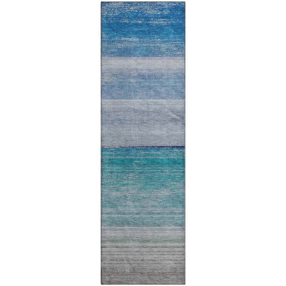 Machine Washable Indoor/Outdoor Pacifica Sky 2'3" x 7'6" Runner Rug. Picture 1