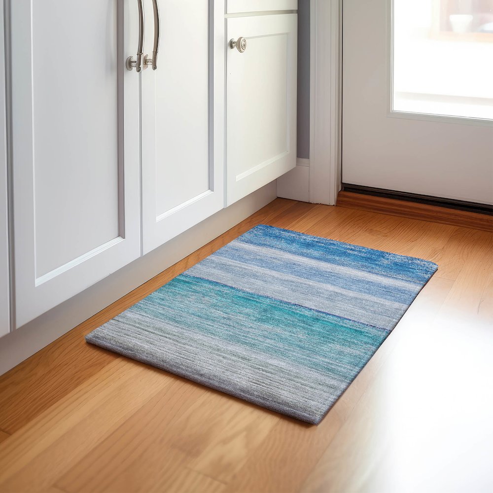 Machine Washable Indoor/Outdoor Pacifica Sky 1'8" x 2'6" Rug. Picture 5