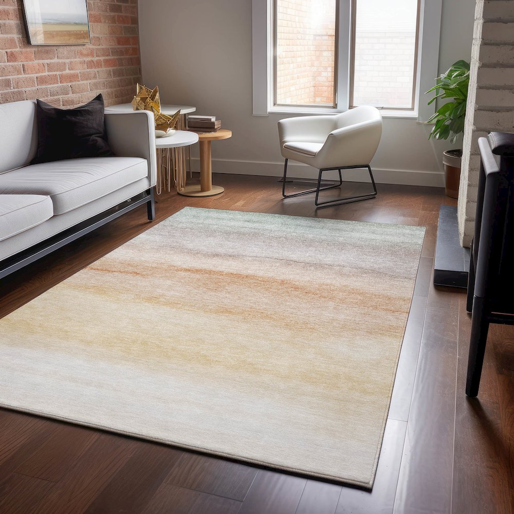 Machine Washable Indoor/Outdoor Pacifica Coral 2'6" x 3'10" Rug. Picture 5