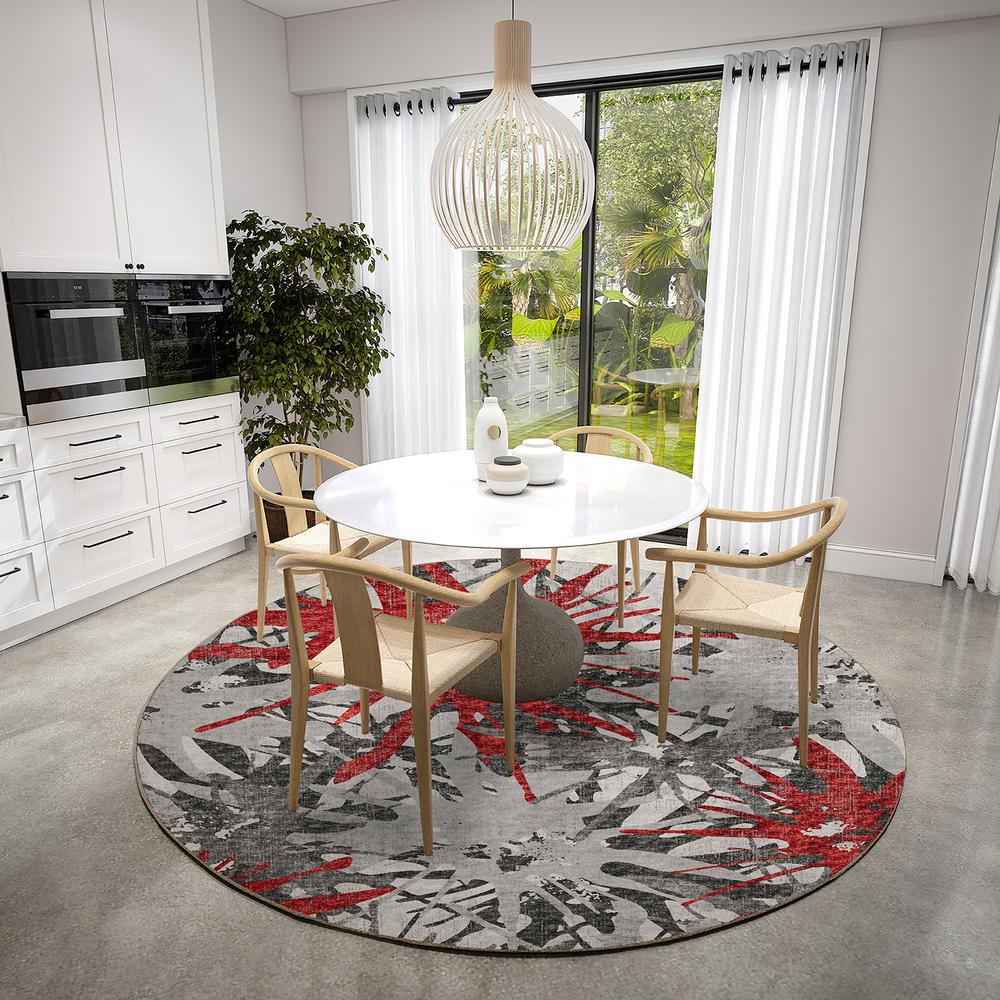 Brisbane BR6 Scarlet 8' x 8' Round Rug. Picture 2