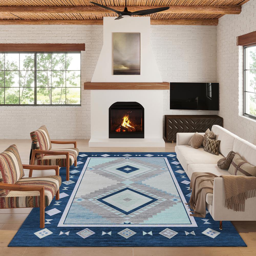 Indoor/Outdoor Phoenix PH2 Denim Washable 2'6" x 3'10" Rug. Picture 7