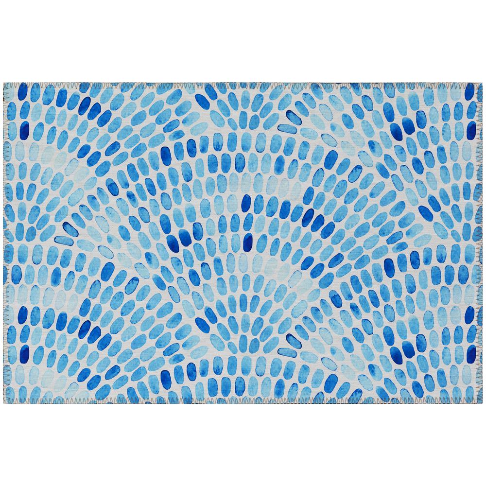Indoor/Outdoor Surfside ASR37 Blue Washable 1'8" x 2'6" Rug. Picture 1