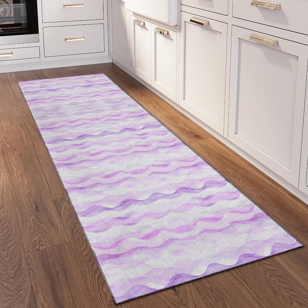 Indoor/Outdoor Surfside ASR46 Purple Washable 2'3" x 7'6" Runner Rug. Picture 2