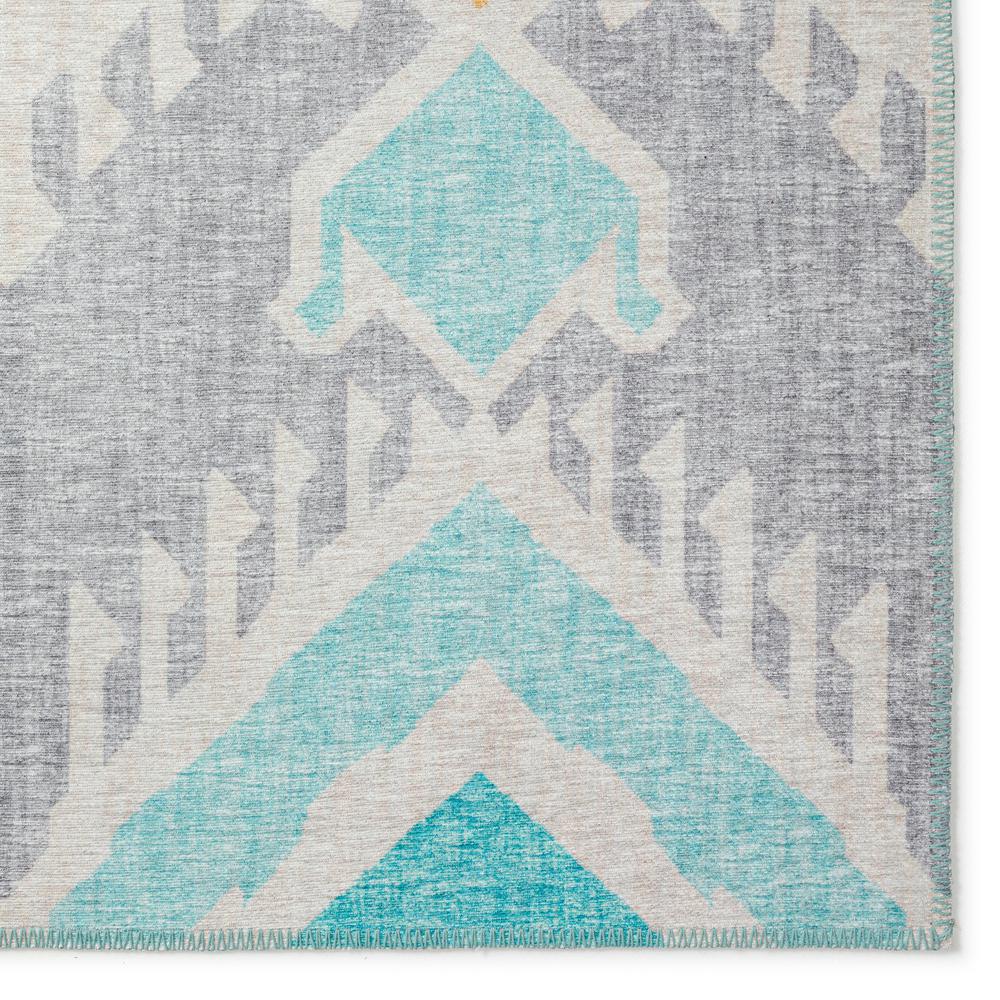Yuma Aqua Bohemian Ikat 1'8" x 2'6" Accent Rug Aqua AYU32. Picture 2
