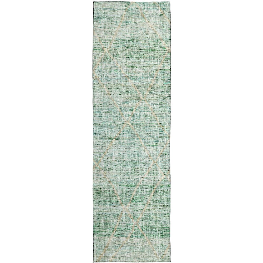 Luxury Washable Indoor/Outdoor Portico Aloe 2'3" x 7'6" Runner Rug. Picture 1