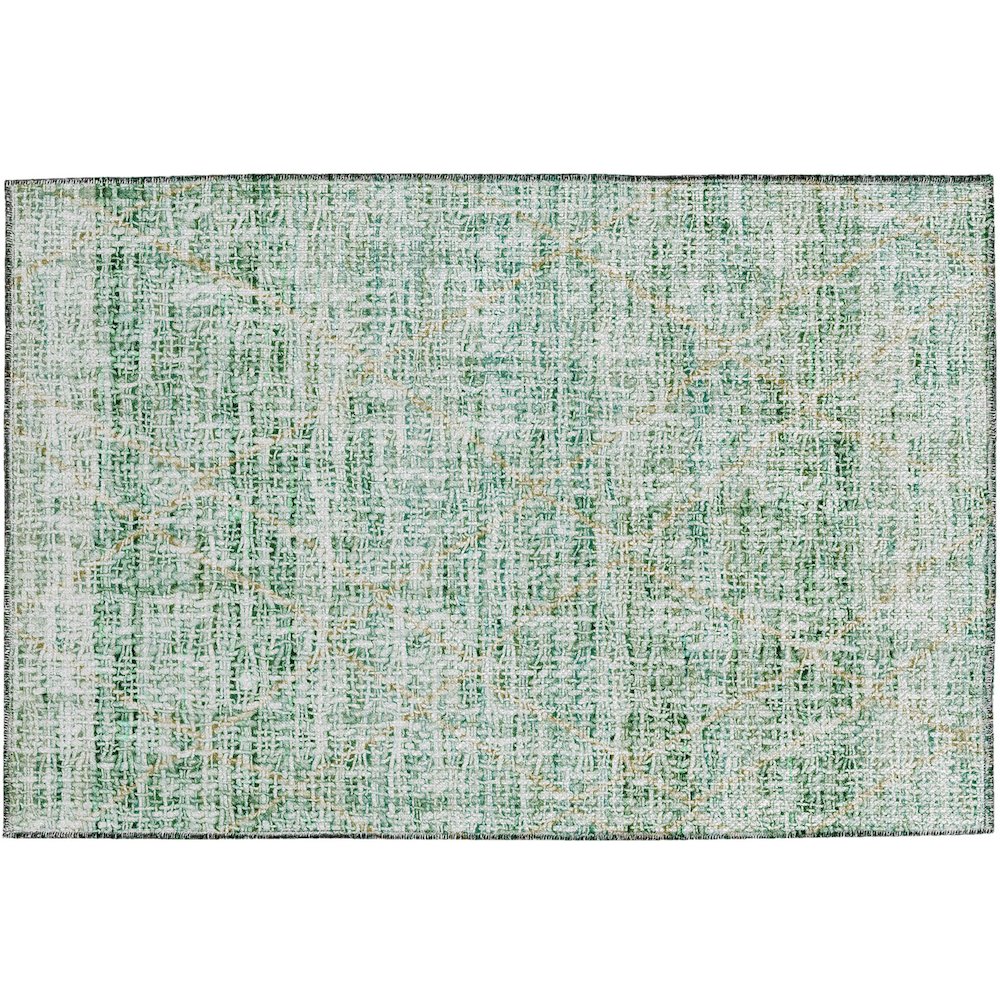 Luxury Washable Indoor/Outdoor Portico Aloe 1'8" x 2'6" Rug. Picture 1